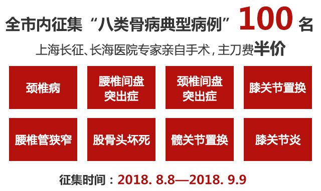 全市内征集“8大骨类典型病例”100名